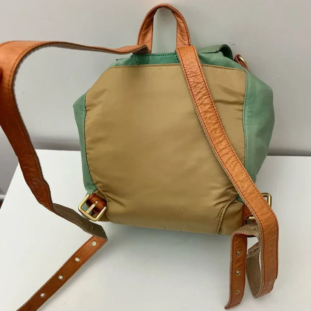 Salad Leather Convertible Backpack and Shoulder Bag